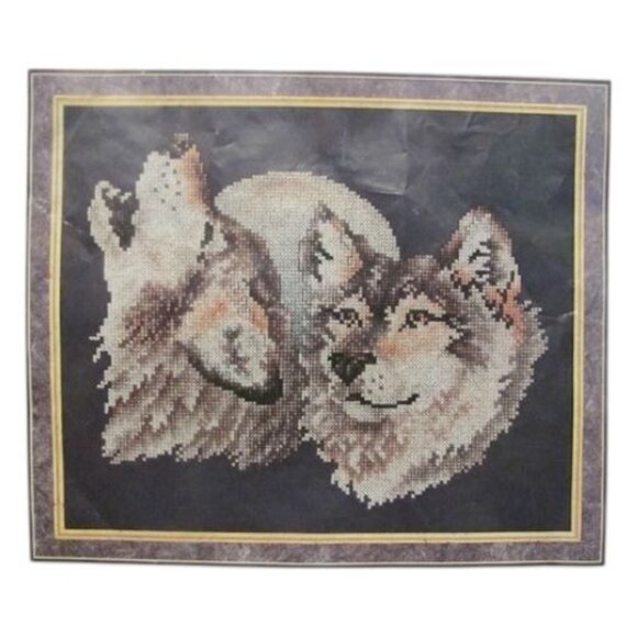 Janlynn Counted Cross Stitch Kit Wolves 10" X 8" Black Aida Fabric Craft Set - Picture 5 of 7